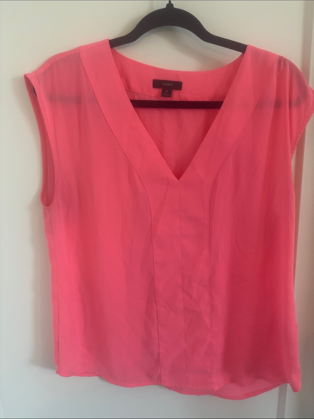 J. Crew Bright Coral Sleeveless V-Neck Camisole